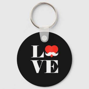 Womens Love Mustache Clothing Funny Gift For Men B Key Ring