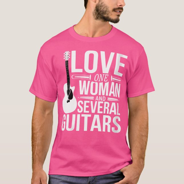 Womens Love One Woman And Several Guitars Acoustic T-Shirt (Front)