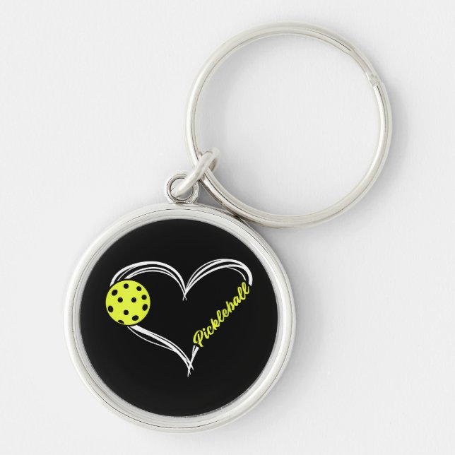 Womens Love Pickleball - cute pickleball match, I  Key Ring (Front)