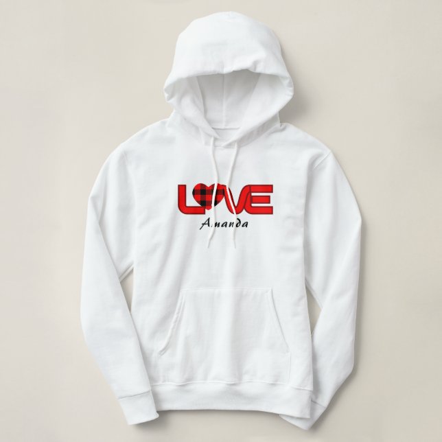 Women's Love Pullover Hoodie Sweatshirt (Design Front)