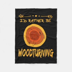 Womens Love Spending Time Woodturning Humor Retro  Fleece Blanket