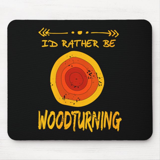 Womens Love Spending Time Woodturning Humor Retro  Mouse Mat (Front)