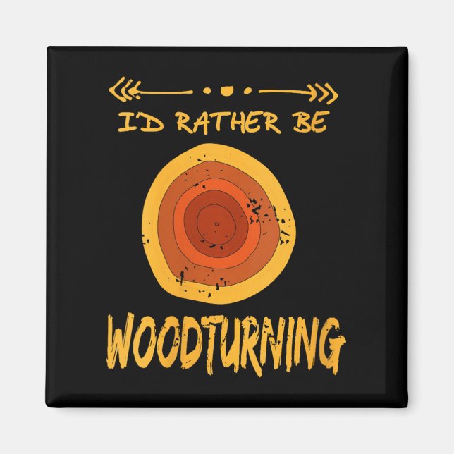 Womens Love Spending Time Woodturning Humour Retro Magnet (Front)