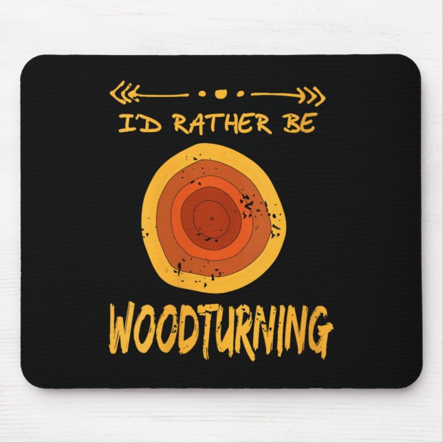 Womens Love Spending Time Woodturning Humour Retro Mouse Mat (Front)