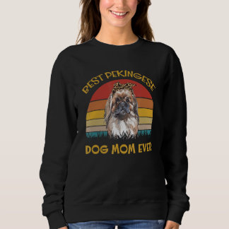Womens Lovely Dog Holder Dog  Best Dog Mum Pekinge Sweatshirt