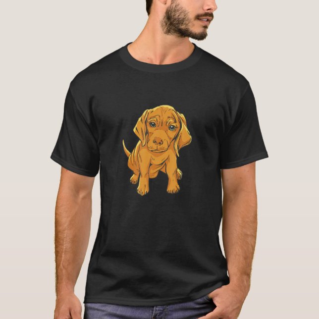 Womens Lovely Dog Holder Dog Lover Vizsla Puppy T-Shirt (Front)