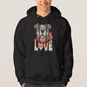 Womens Lovely Dog Holder Dog Pitbull Pittie Love Hoodie