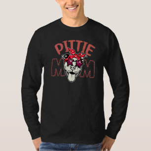 Womens Lovely Dog Holder Pitbull Mama Pittie Mum T-Shirt