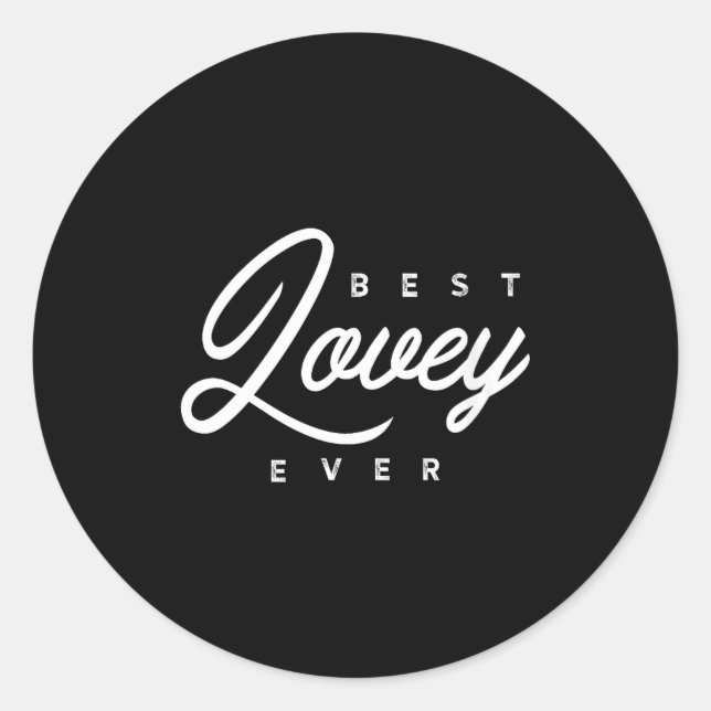 Womens Lovey Design_ Lovey Ever V-neck  Classic Round Sticker (Front)