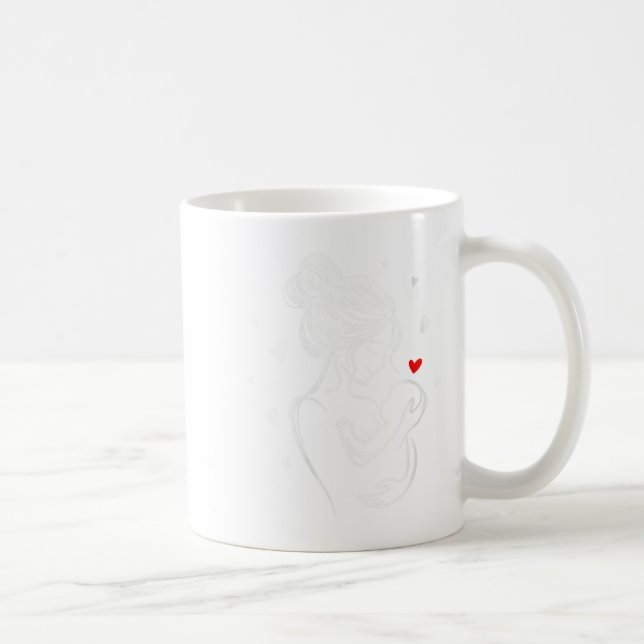 Womens Loving Mum Baby Hug Heart Child Birth V-nec Coffee Mug (Right)