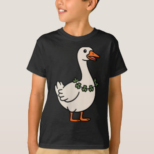 Womens Lucky Goose Shamrock Charm Irish Celebratio T-Shirt