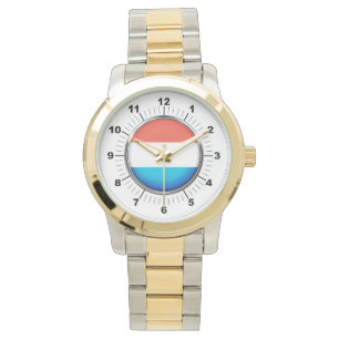 Women's Luxembourg Flag Oversized Two-Tone Watch