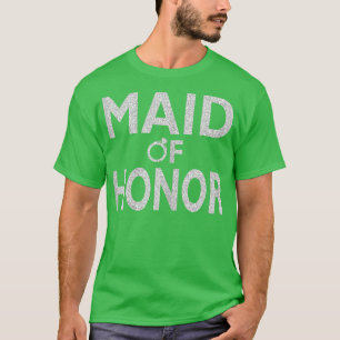 Womens Maid of Honor Silver Glitter Bride & Bridal T-Shirt