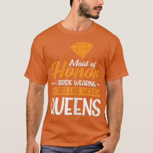 Womens Maid of honour & bride wearing Bachelorette T-Shirt