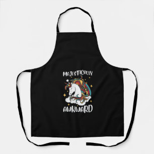 Womens Majestically Awkward Unicorn Gift Design Id Apron
