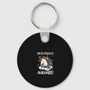 Womens Majestically Awkward Unicorn Gift Design Id Key Ring