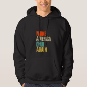 Womens MAKE AMERICA EMO AGAIN Funny Goth US Idea Hoodie