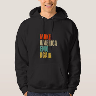 Womens MAKE AMERICA EMO AGAIN Funny Goth US Idea Hoodie
