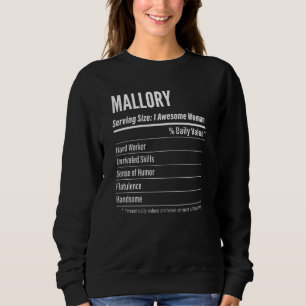 Womens Mallory  Nutritional Facts Serving Size Cal Sweatshirt