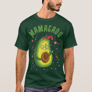 Womens Mama Avocado Mommy Mom Baby Pregnant Happy  T-Shirt