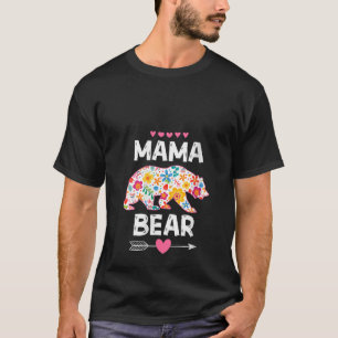 Womens Mama Bear Cute Floral Mother s Day Family M T-Shirt