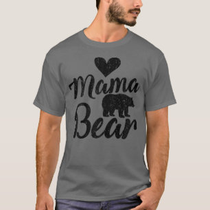 Womens Mama Bear Heart Love Family Matching Mum Gi T-Shirt