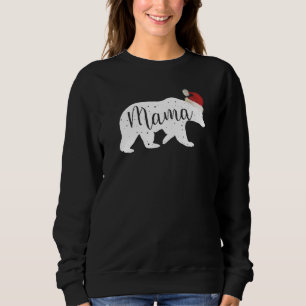 Womens Mama Bear Shirt Christmas Graphic Tee gift