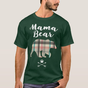 Women's Mama Bear Shirt Plaid Tshirt Mum Gift