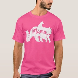 Womens Mama Bear With 3 Cubs, Mama Bear Shirt, Mam T-Shirt