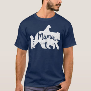 Womens Mama Bear With 3 Cubs, Mummy Bear Shirt, Mo T-Shirt