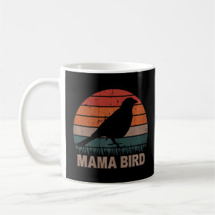 Womens Mama Bird Mother's Mum Retro Birds design F Coffee Mug