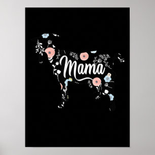 Womens Mama Goat Floral Mum Lover Mor Grandma Poster