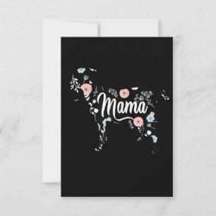 Womens Mama Goat Floral Mum Lover Mor Grandma RSVP Card