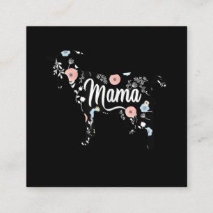 Womens Mama Goat Floral Mum Lover Mor Grandma Square Business Card