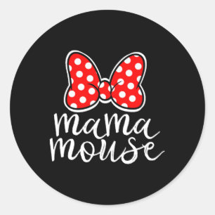 Womens Mama Mouse Family Vacation Mum Funny Mama M Classic Round Sticker