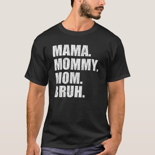 Womens Mama Mummy Mum Bruh V Neck T-Shirt (Front)