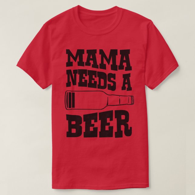 Womens Mama Needs A Beer Funny Low Battery Icon  T-Shirt (Design Front)