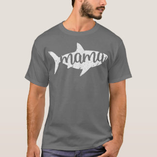 Womens Mama Shark Mum Mother Matching Family Birth T-Shirt