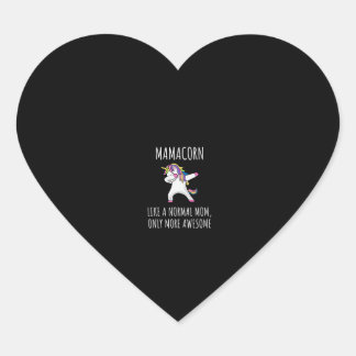 Womens Mamacorn Like A Mom Only Awesome Dabbing Un Heart Sticker