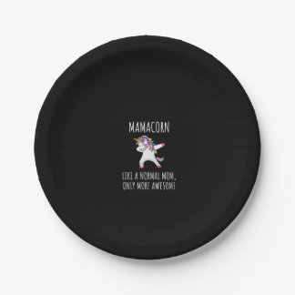 Womens Mamacorn Like A Mom Only Awesome Dabbing Un Paper Plate