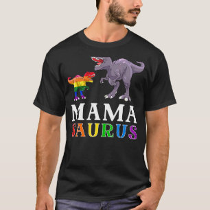Womens Mamasaurus T Rex LGBT Pride Cute Dinosaurs T-Shirt