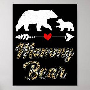 Womens mammy bear leopard fun mother's day bear cu poster