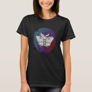 Womens Mandala with Yoga Tattoo Henna Girl Flower T-Shirt