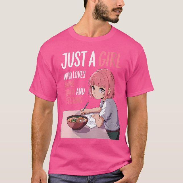 Womens Manga Lover Just A Girl Who Loves Anime Ram T-Shirt (Front)