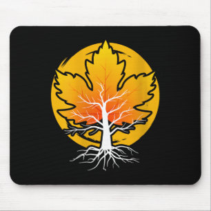 Womens Maple Leaf Autumn Fall Season Tree Leaf Map Mouse Mat