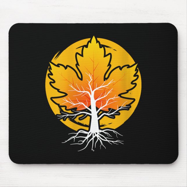 Womens Maple Leaf Autumn Fall Season Tree Leaf Map Mouse Mat (Front)