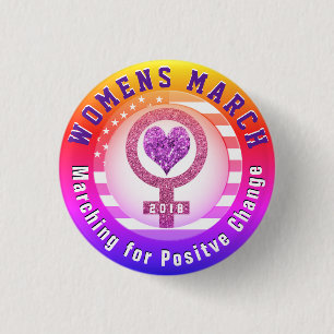 Womens March 3 Cm Round Badge