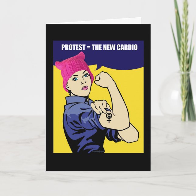 Women's March Cardio Customisable Birthday Card (Front)