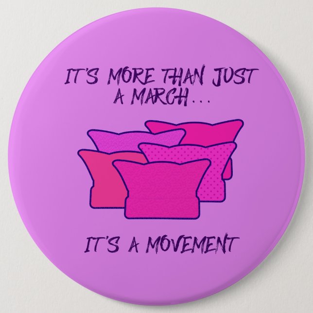 Women's March, Pink Hat, Movement 6 Cm Round Badge (Front)