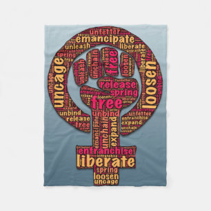 women's march raised fist 2017 fleece blanket